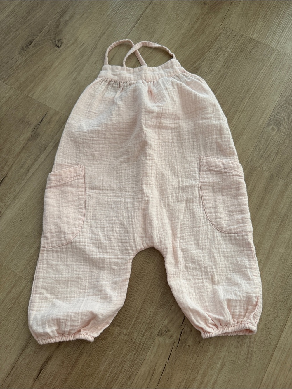 stem Pale Pink Cotton Gauze Romper Overalls Size 2T